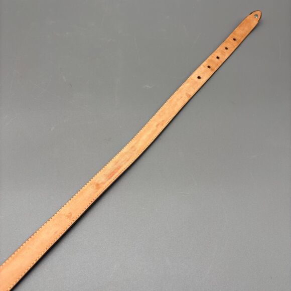 Vintage Justin Leather Western Belt Gray Heart Buckle 28 Cowhide USA 503GY - Picture 9 of 11